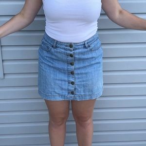 Button Up Denim Skirt